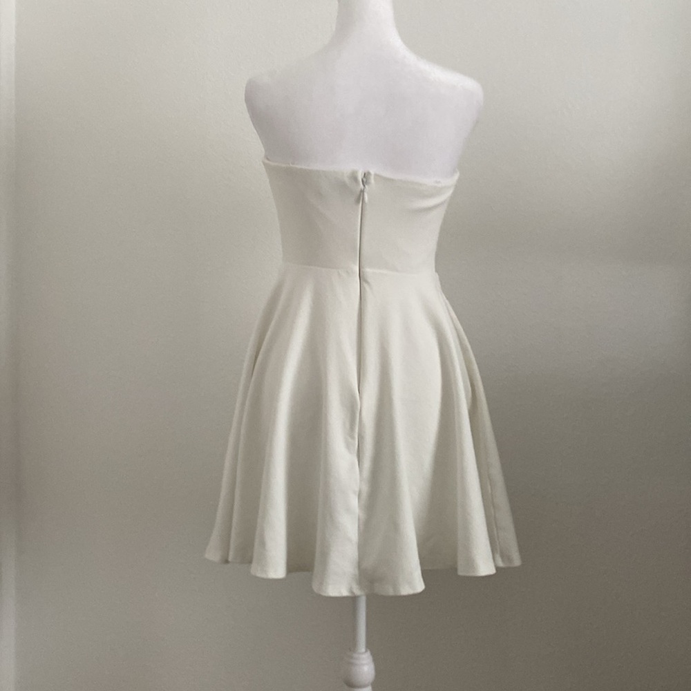 Lulu's White Strapless A-line Dress Small - Picture 2 of 6